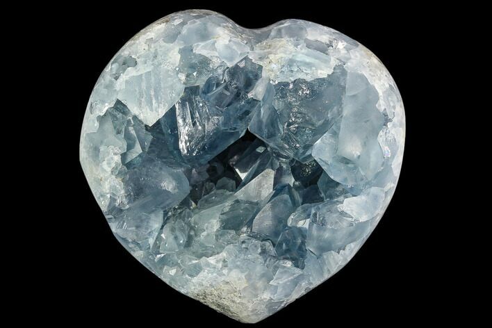 Crystal Filled Celestine (Celestite) Heart Geode - Madagascar #126648